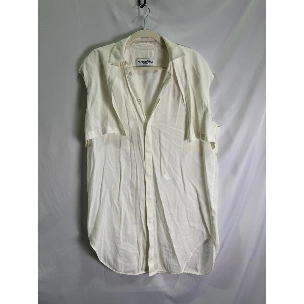 K.NGSLEY White Nes Shirt Dress Size M with Stains - Picture 4 of 10